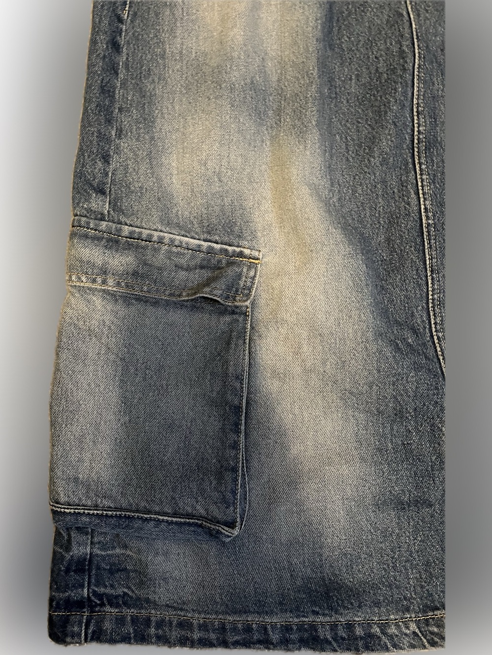 Minga London Washed Denim Grunge Utility Skirt size 26 - Picture 2 of 15
